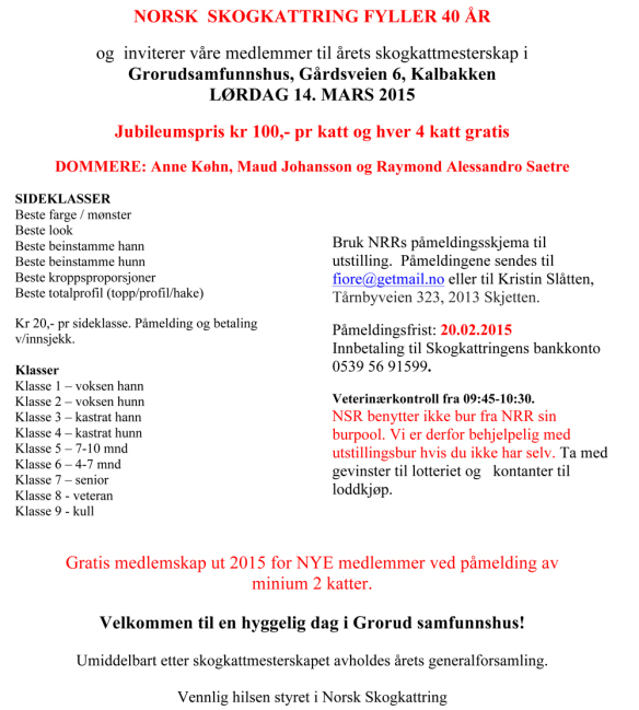 Skogkattmesterskap 2015